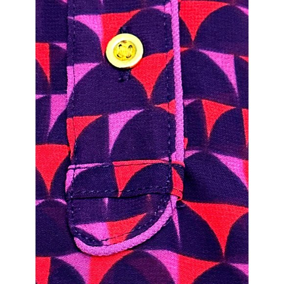 A.N.A. A New Approach Black Red Purple Geometric Print Roll Tab Sleeves Size XL - Picture 13 of 13